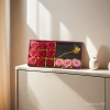 Monet's Garden Artificial Flower Gift box, crocheted wool, sunflowers, tulips, artificial flowers, handcrafted floral art details Picture